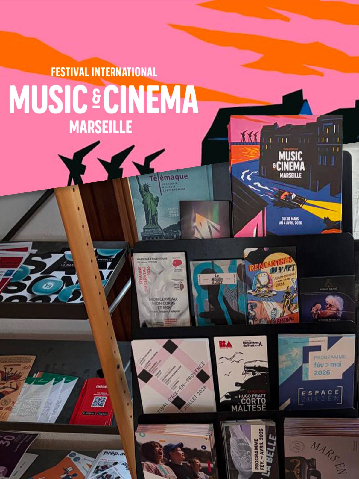 Music & Cinema Marseille programme présentoirs ZeCom