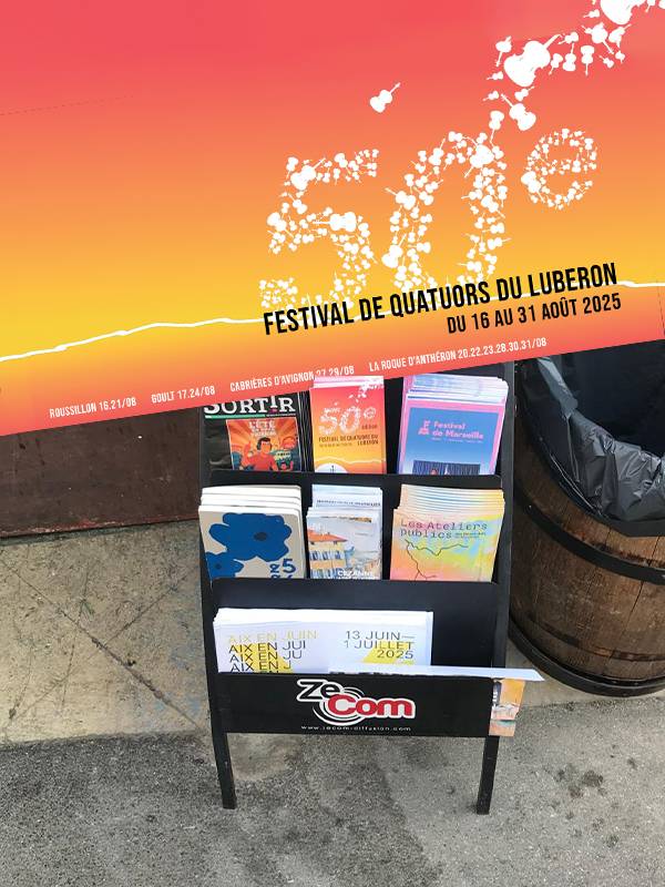 Distribution programme Festival de Quatuors du Luberon 50é édition ZeCom